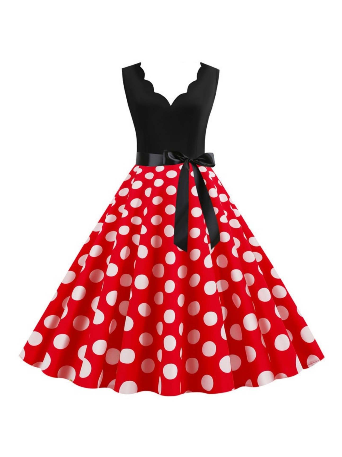 Vintage V-Neck Sleeveless A-Line Princess Dress Knee-Length