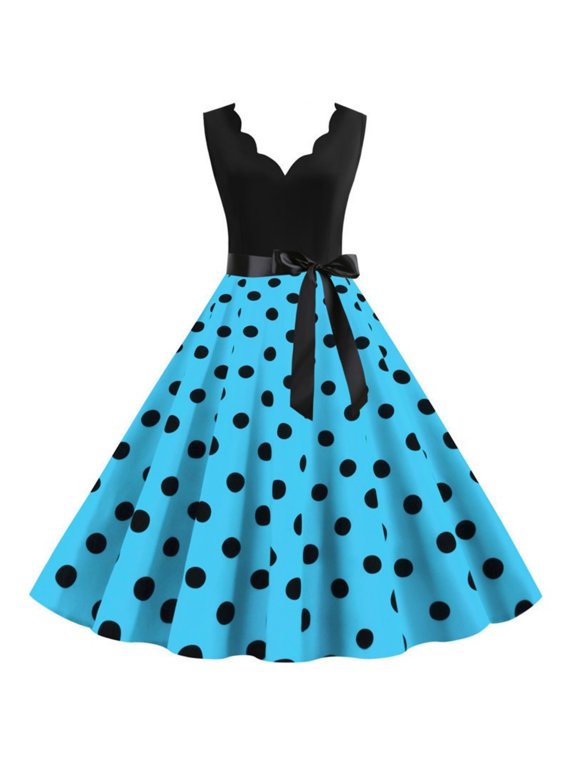 Vintage V-Neck Sleeveless A-Line Princess Dress Knee-Length