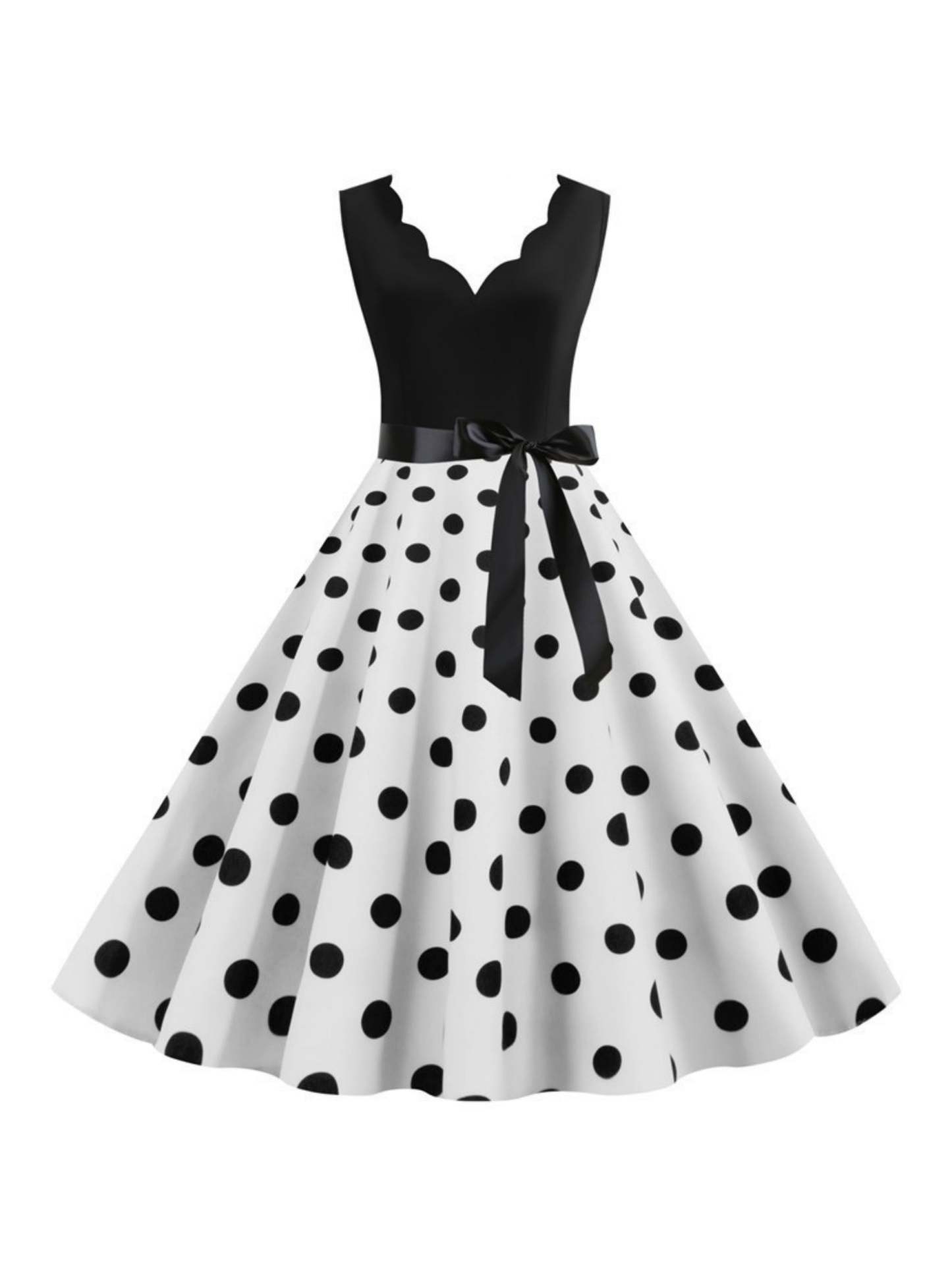 Vintage V-Neck Sleeveless A-Line Princess Dress Knee-Length