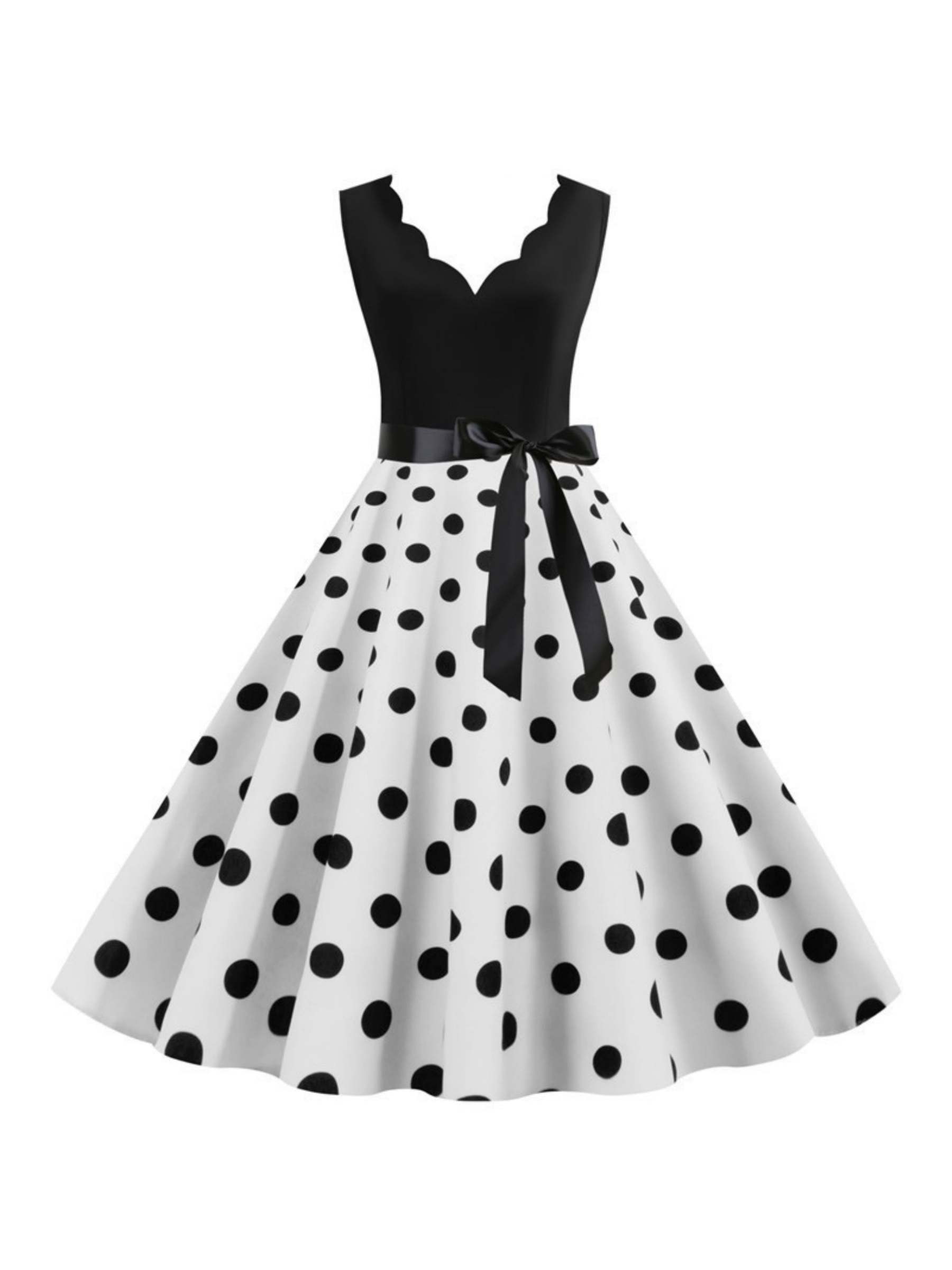 Vintage V-Neck Sleeveless A-Line Princess Dress Knee-Length