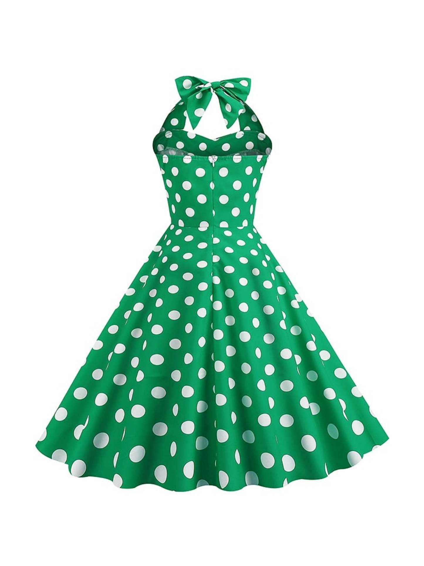Vintage Tea-Length Halter Dress With Bowknot in A-Line/Princess Style