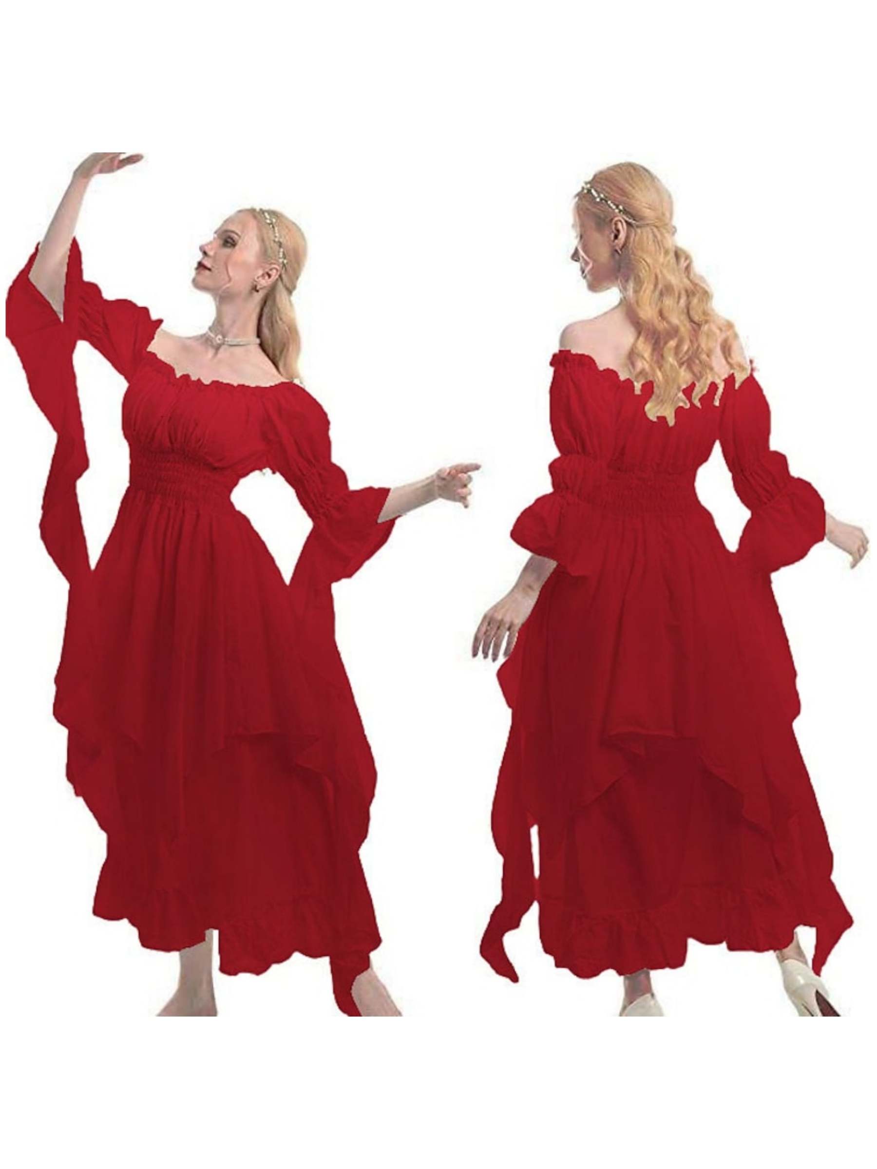 Vintage A-Line Princess Dress with Scoop Neck and Long Sleeves