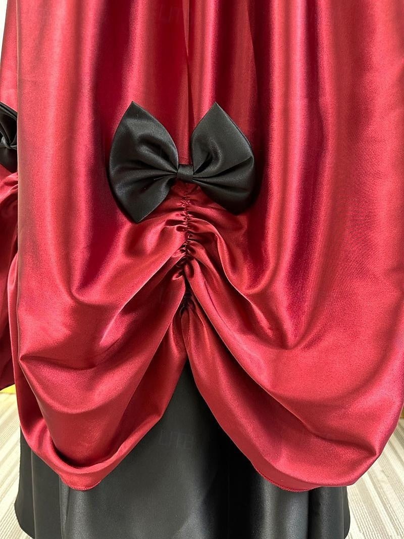 Vintage Tea-Length Ball Gown Featuring Scoop Neck Short Sleeves and Knotbow