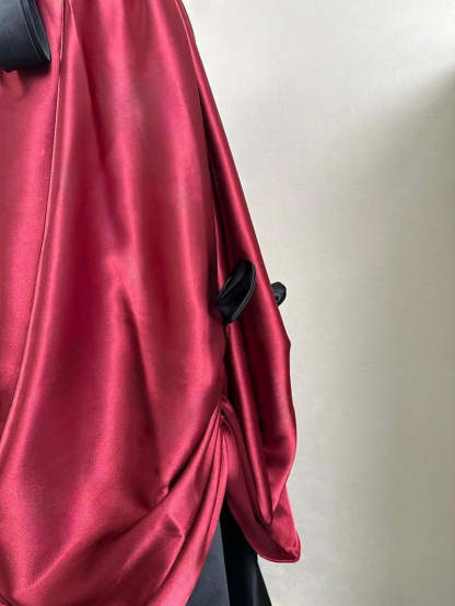 Vintage Tea-Length Ball Gown Featuring Scoop Neck Short Sleeves and Knotbow