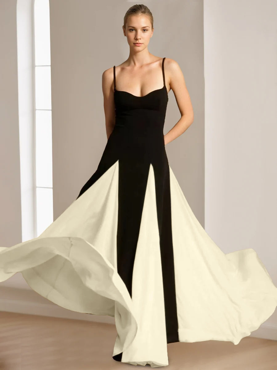 Elegant Spaghetti Strap Prom Dress with A-Line Princess Cut and Sleeveless Backless Design