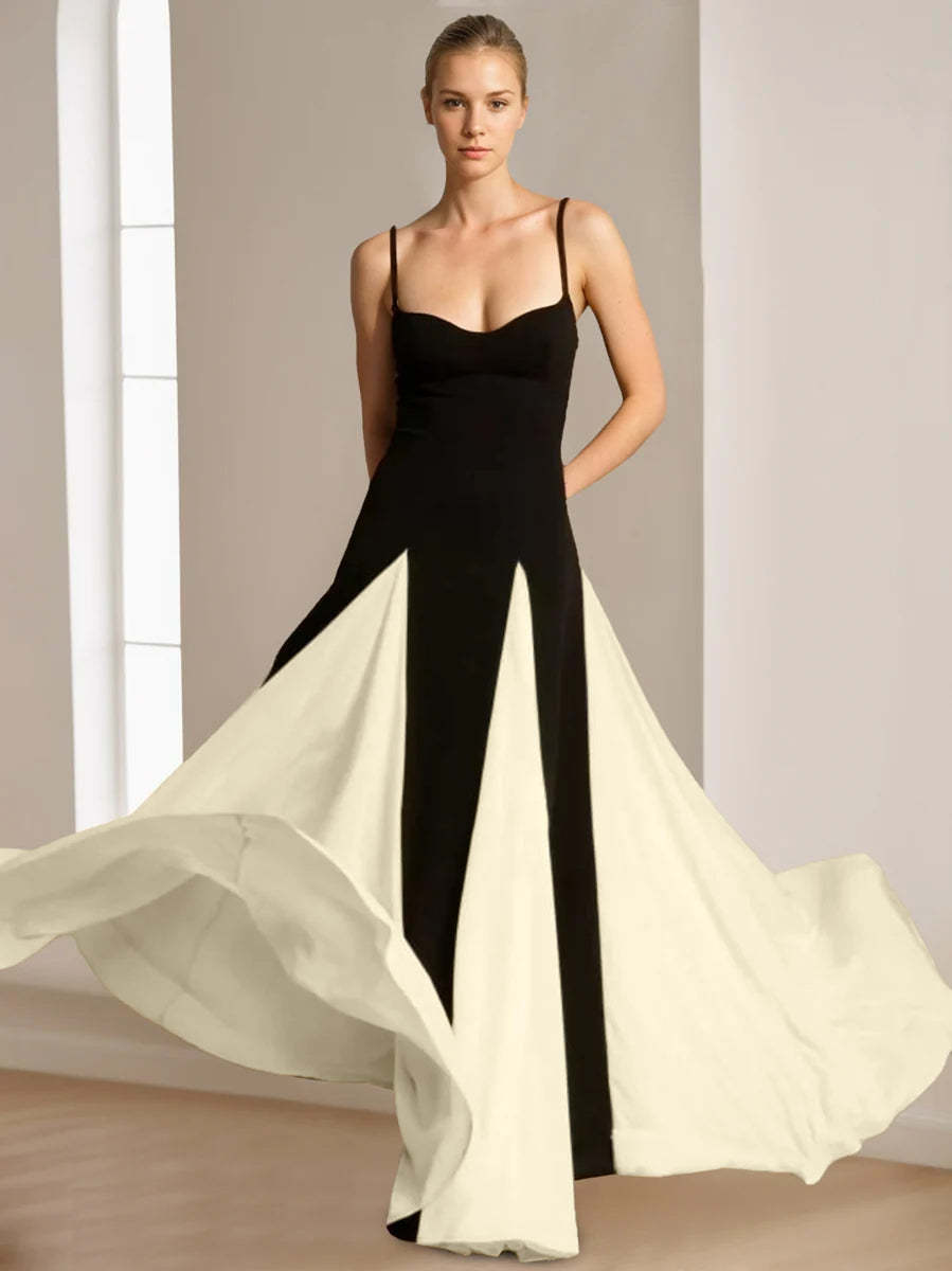 Elegant Spaghetti Strap Prom Dress with A-Line Princess Cut and Sleeveless Backless Design