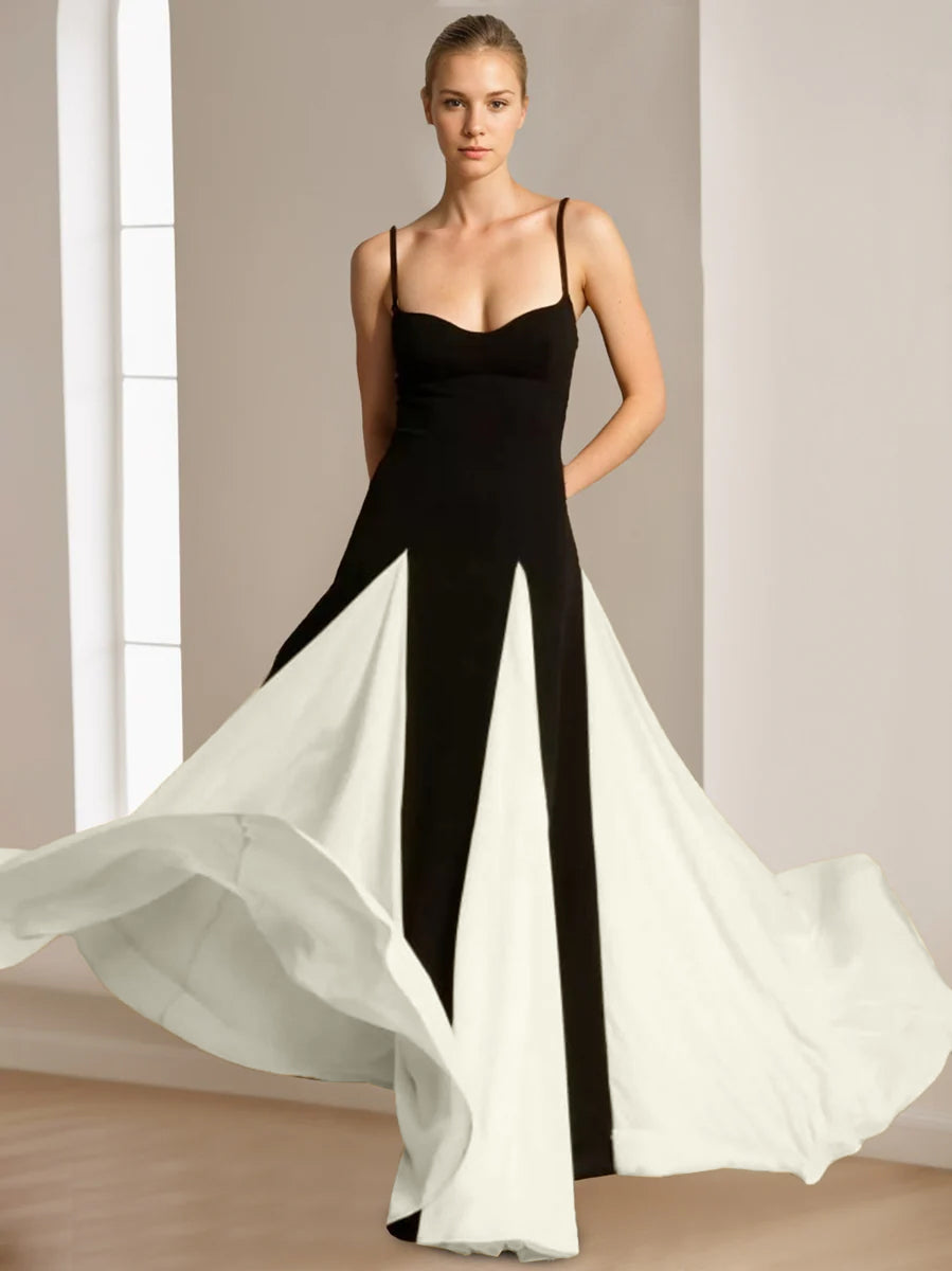 Elegant Spaghetti Strap Prom Dress with A-Line Princess Cut and Sleeveless Backless Design