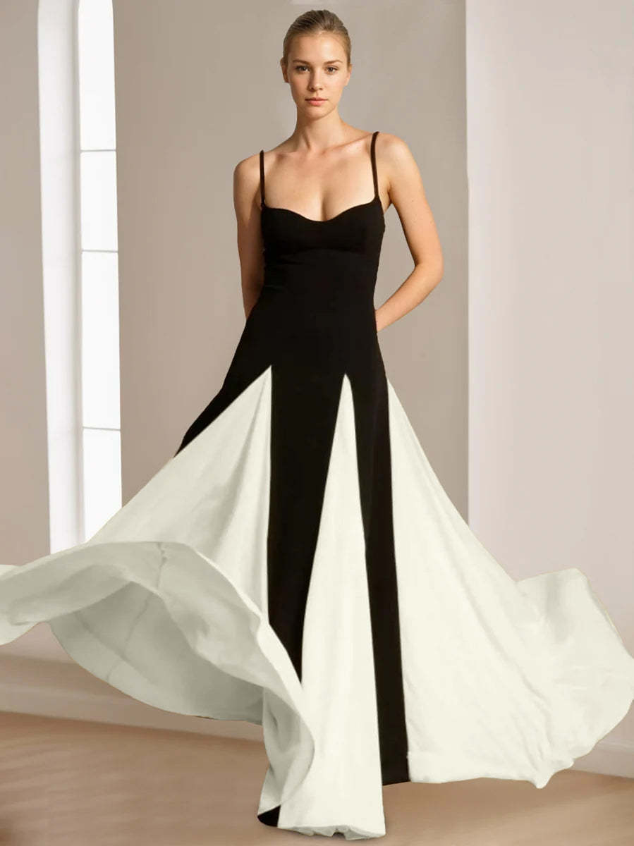 Elegant Spaghetti Strap Prom Dress with A-Line Princess Cut and Sleeveless Backless Design