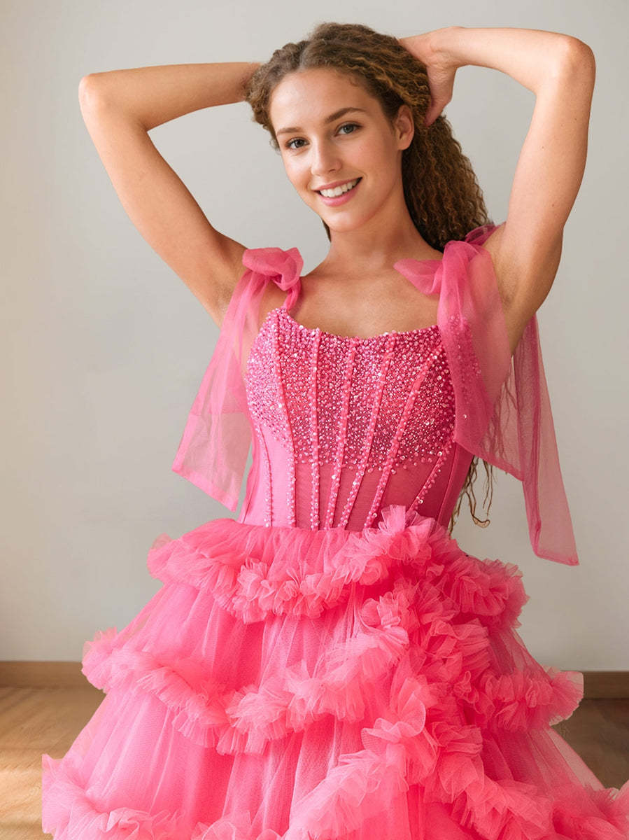 Elegant Cowl Neck Floor-Length Sleeveless A-Line Prom Dress with Crystal Details and Pleats