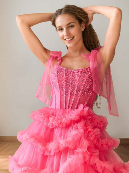 Elegant Cowl Neck Floor-Length Sleeveless A-Line Prom Dress with Crystal Details and Pleats