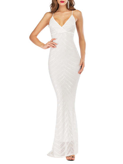 Retro Prom Dresses with Spaghetti Straps Floor-Length Sheath/Column Design Stripe & Opened Back