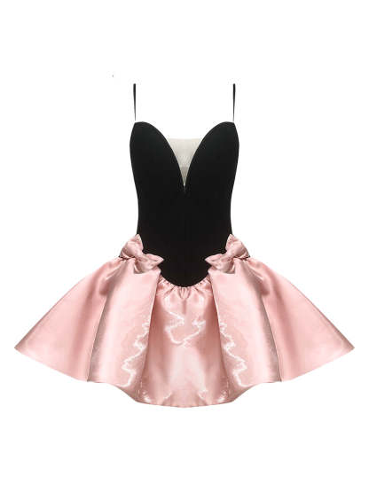 Sweet Mini Spaghetti Strap A-Line Cocktail Dress with Bow