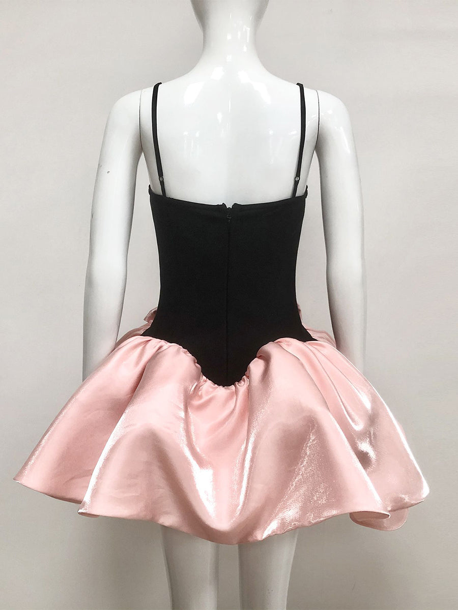 Sweet Mini Spaghetti Strap A-Line Cocktail Dress with Bow