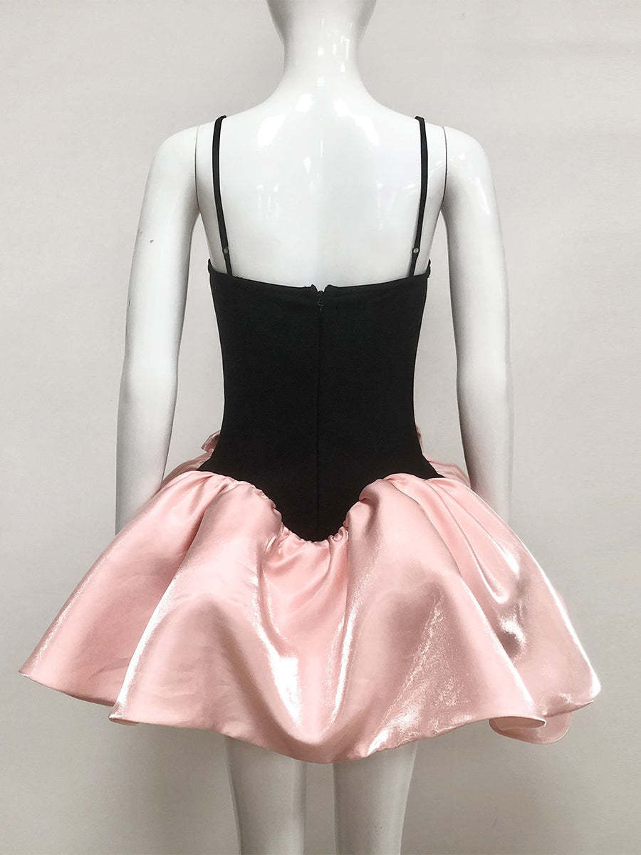 Sweet Mini Spaghetti Strap A-Line Cocktail Dress with Bow