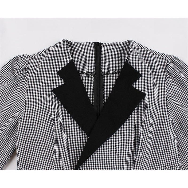 Vintage 1950s A-Line Princess Dress with V-Neck Long Sleeves and Belt