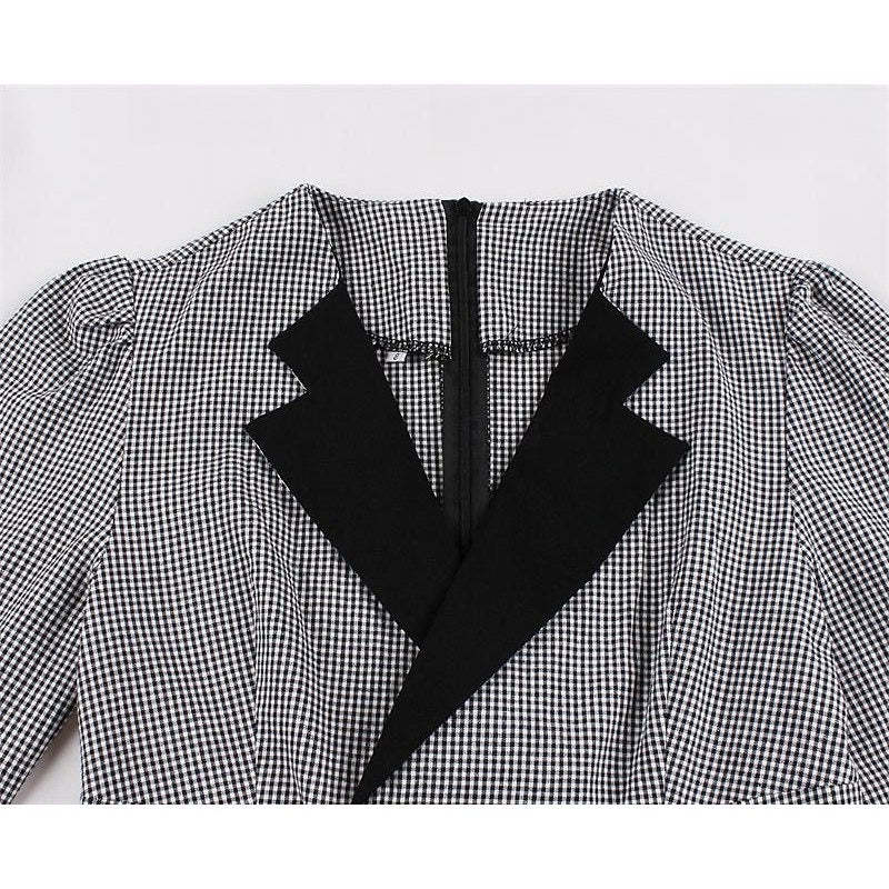 Vintage 1950s A-Line Princess Dress with V-Neck Long Sleeves and Belt