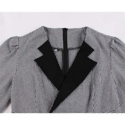 Vintage 1950s A-Line Princess Dress with V-Neck Long Sleeves and Belt