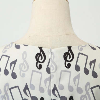 Vintage 1950s A-Line Princess Dress with Scoop Neck and Short Sleeves Featuring a Bow Sash