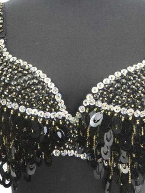 Women's Performance Bra with Paillette for Belly Dance
