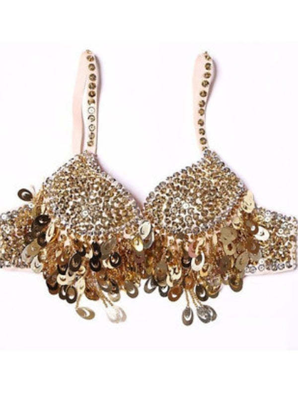Women's Performance Bra with Paillette for Belly Dance
