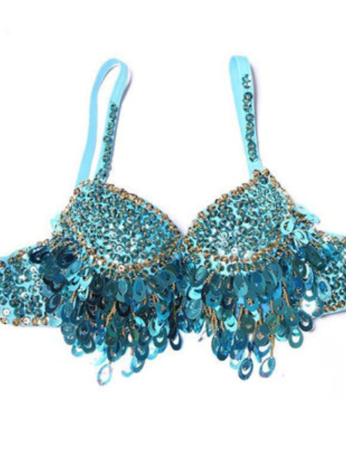 Women's Performance Bra with Paillette for Belly Dance