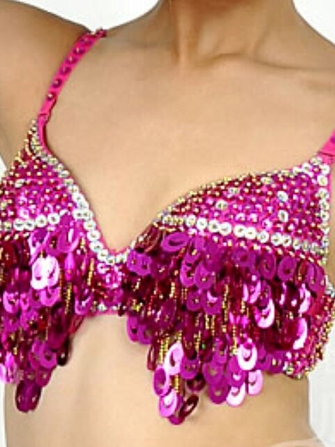 Women's Performance Bra with Paillette for Belly Dance