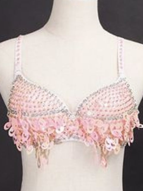 Women's Performance Bra with Paillette for Belly Dance
