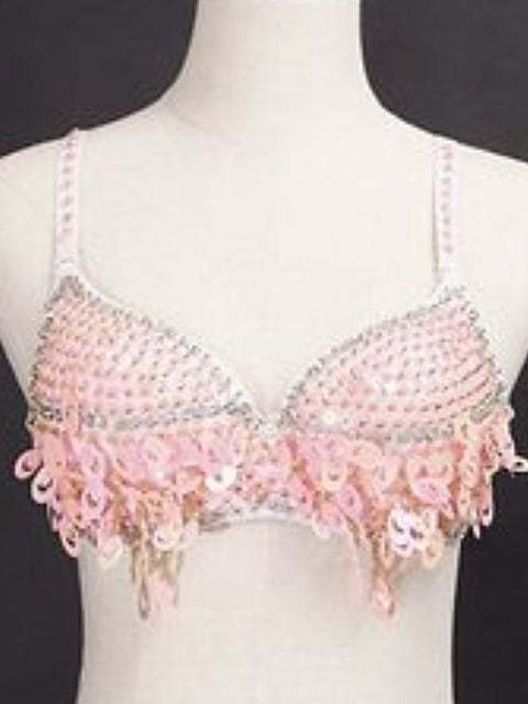 Women's Performance Bra with Paillette for Belly Dance