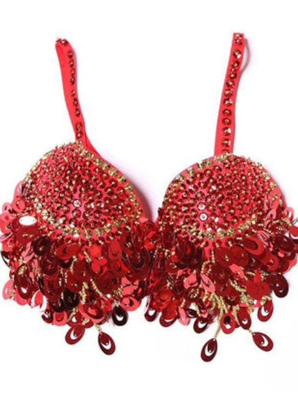 Women's Performance Bra with Paillette for Belly Dance