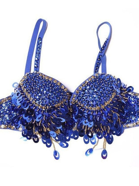 Women's Performance Bra with Paillette for Belly Dance