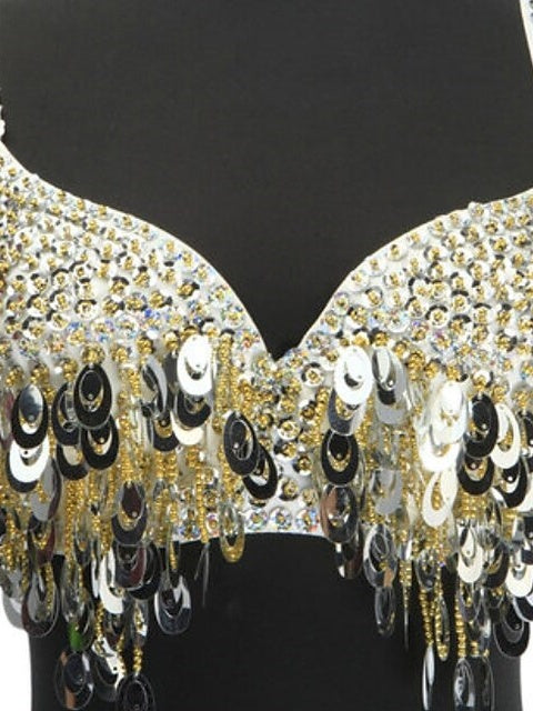 Women's Performance Bra with Paillette for Belly Dance