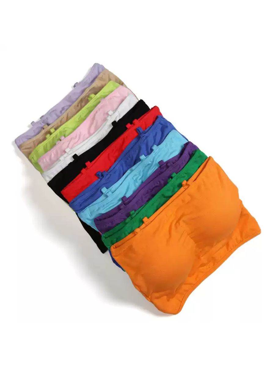 Minimalist Cotton Strapless Bra in Solid Color for Daily Belly Dance