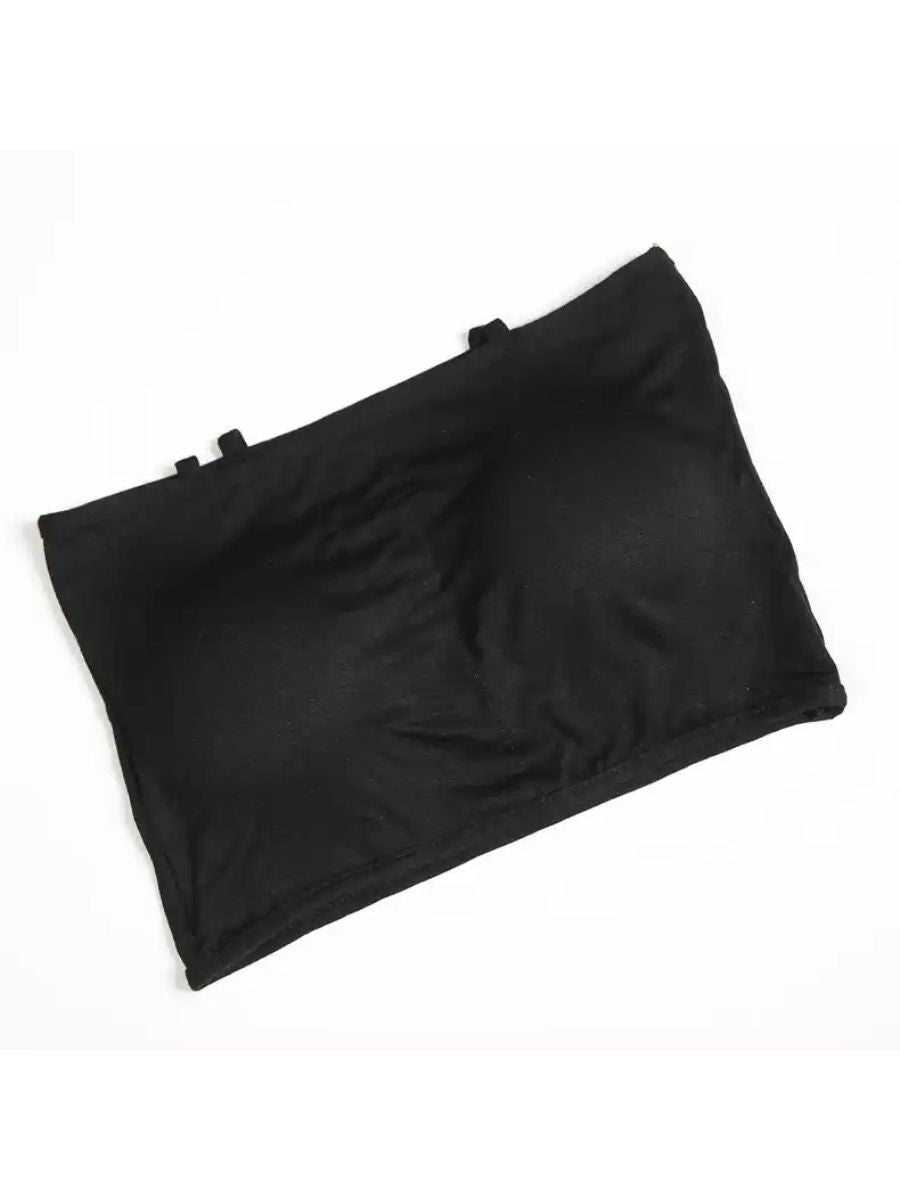 Minimalist Cotton Strapless Bra in Solid Color for Daily Belly Dance