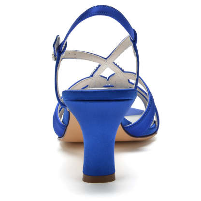 Bridal Shoes for Women with Teardrop Crystals – Mid Heel Open Toe Design