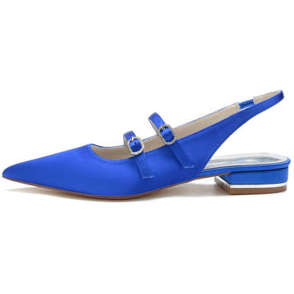 Bridal Shoes for Women with Pointed Toe and Low Heel Minimalist Design