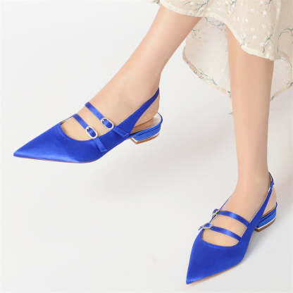 Bridal Shoes for Women with Pointed Toe and Low Heel Minimalist Design