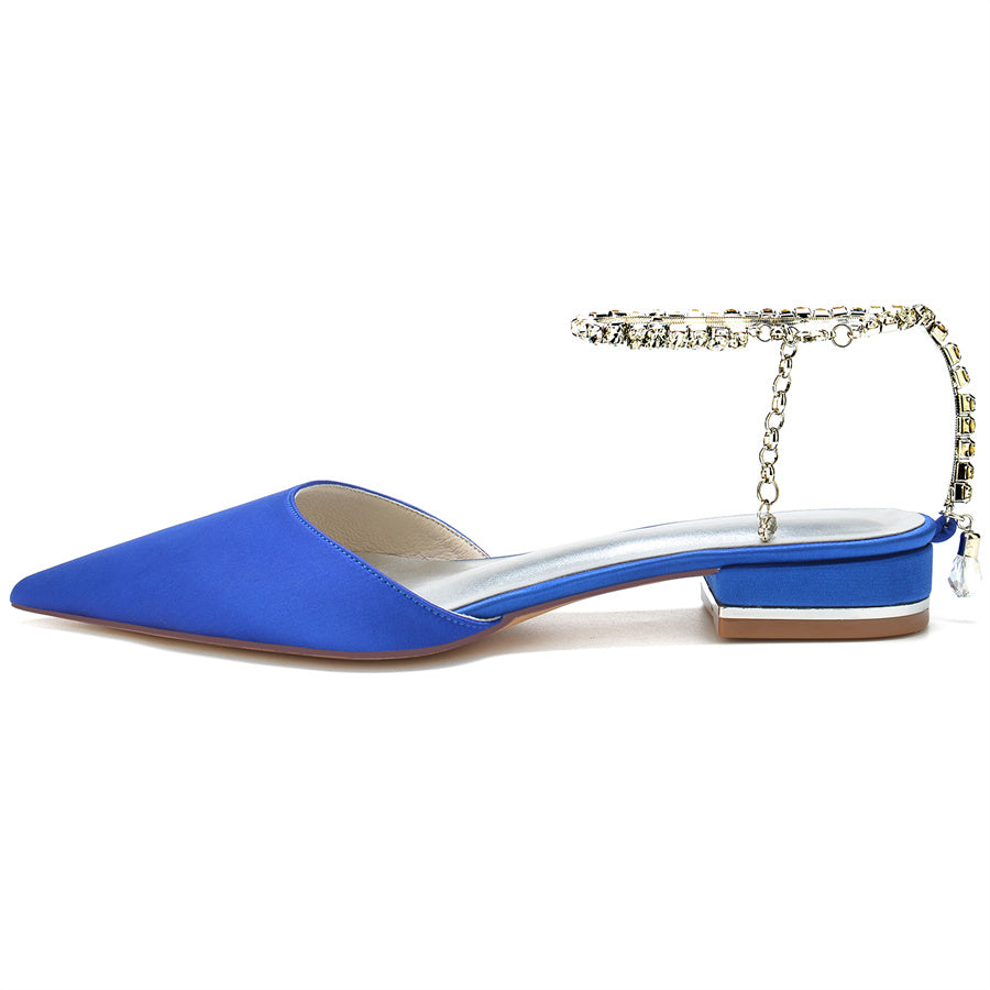Bridal Shoes for Women with Crystals – Pointed Toe and Low Heel