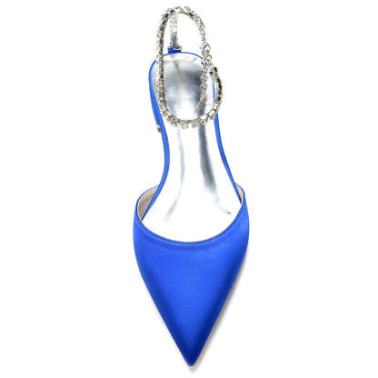 Bridal Shoes for Women with Crystals – Pointed Toe and Low Heel