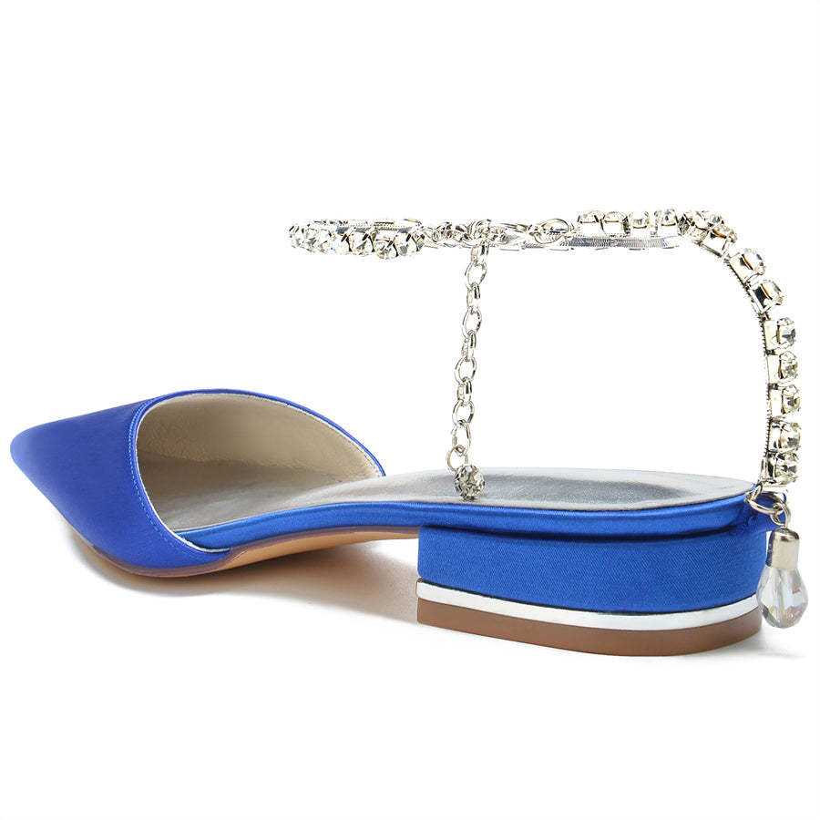 Bridal Shoes for Women with Crystals – Pointed Toe and Low Heel