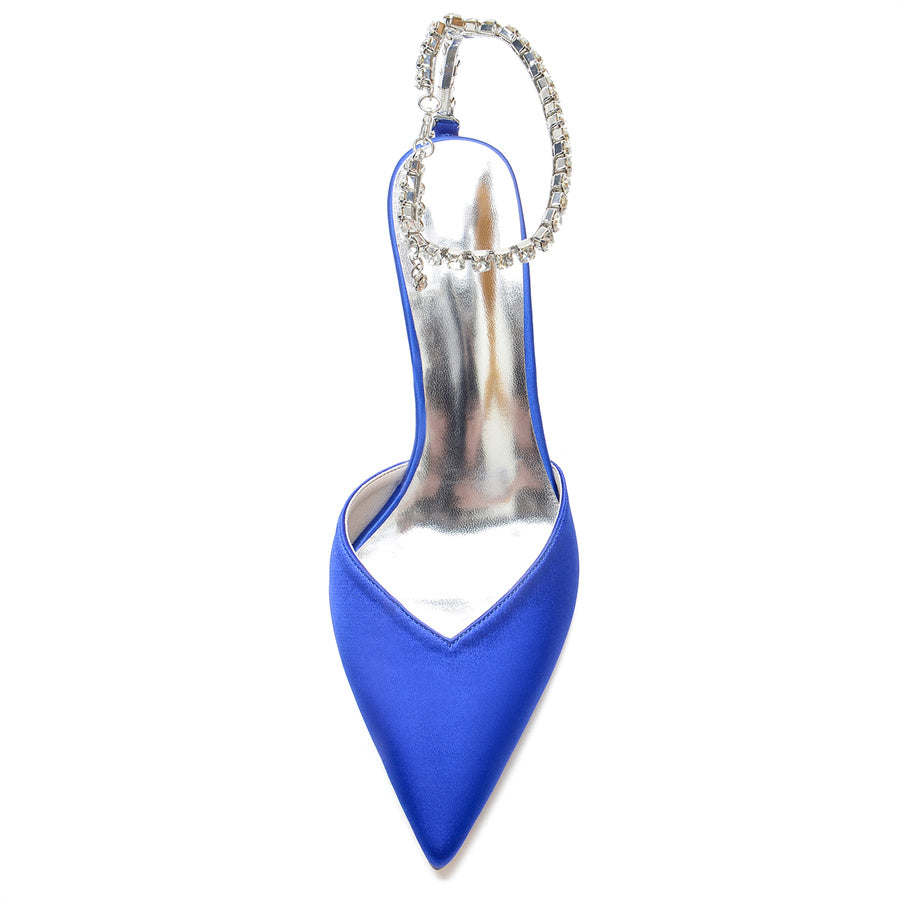 Bridal Stiletto Heel Shoes for Women with Pointed Toe and Crystals