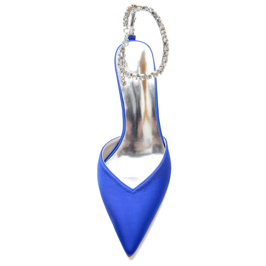 Bridal Stiletto Heel Shoes for Women with Pointed Toe and Crystals