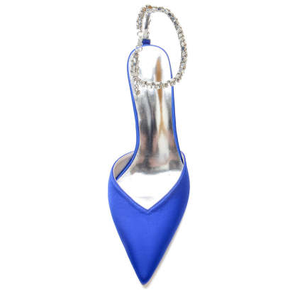 Bridal Stiletto Heel Shoes for Women with Pointed Toe and Crystals