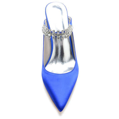 Bridal High Heel Shoes for Women with Rhinestones and Pointed Toe