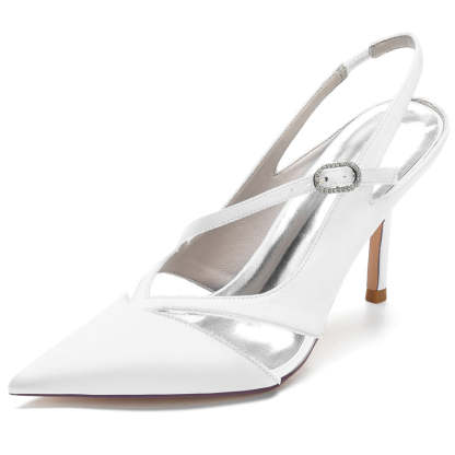 Bridal Shoes for Women with Pointed Toe and High Heel in Unique Design
