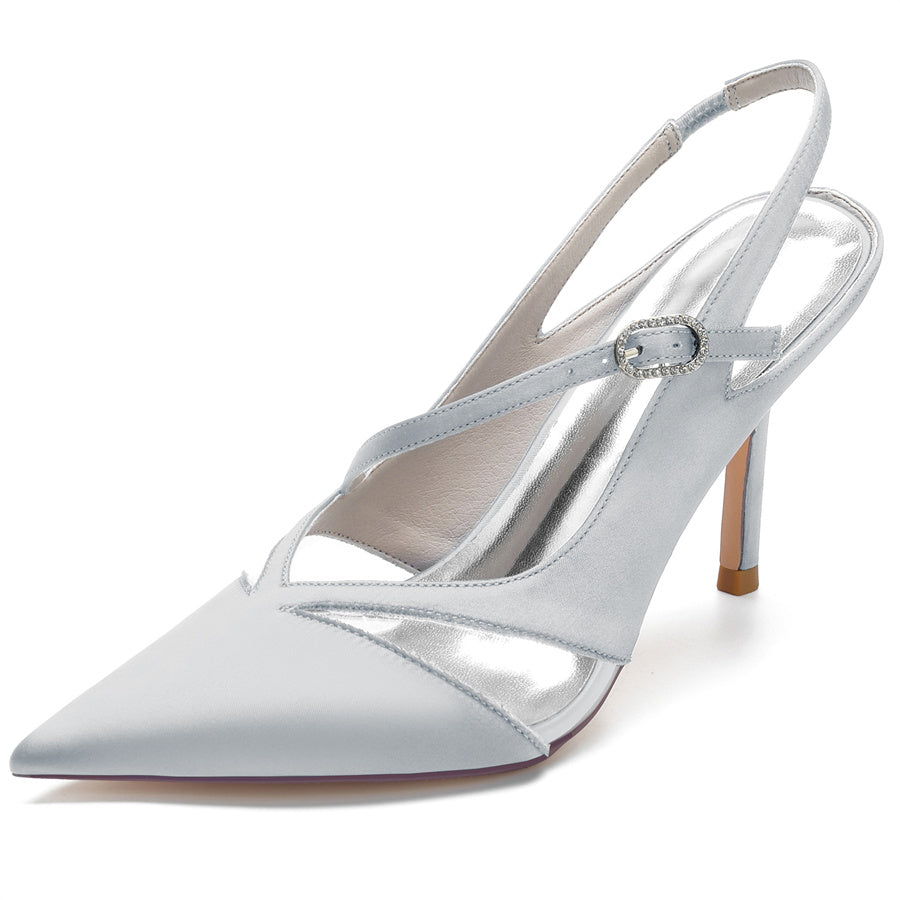 Bridal Shoes for Women with Pointed Toe and High Heel in Unique Design