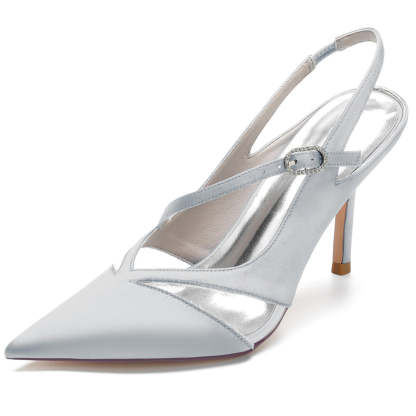 Bridal Shoes for Women with Pointed Toe and High Heel in Unique Design