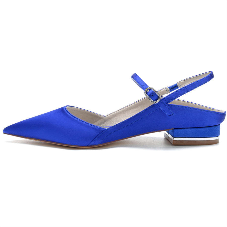 Elegant Bridal Shoes for Women with Pointed Toe and Low Heel