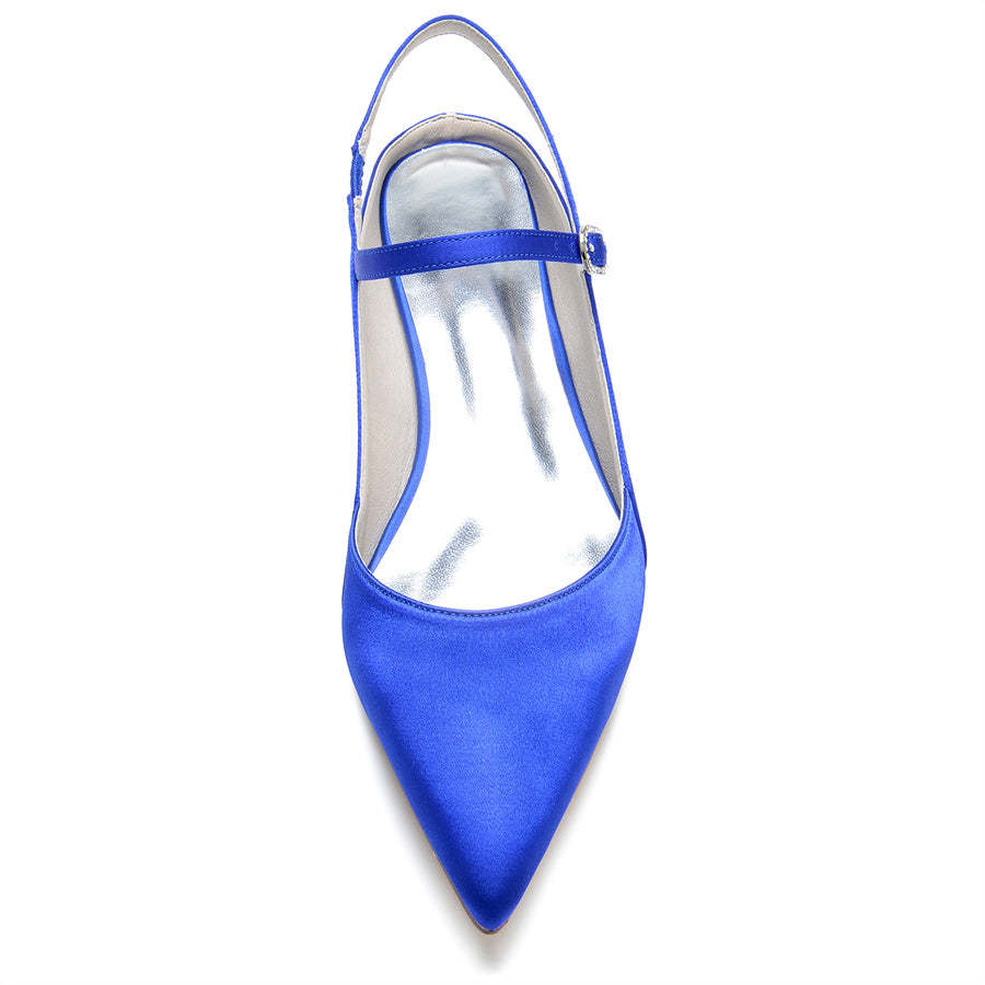 Elegant Bridal Shoes for Women with Pointed Toe and Low Heel