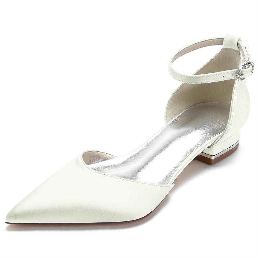 Bridal Shoes for Women with Pointed Toe and Low Heel
