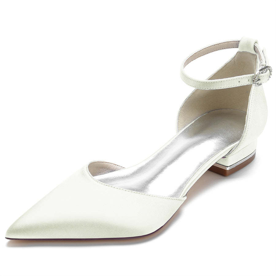 Bridal Shoes for Women with Pointed Toe and Low Heel